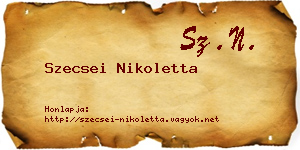 Szecsei Nikoletta névjegykártya