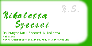 nikoletta szecsei business card